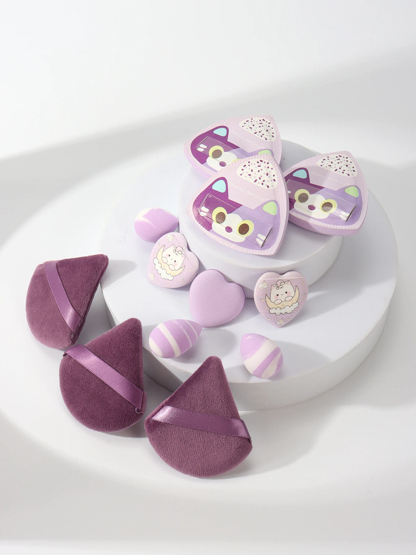 Ensemble de 12 boules de riz pour chat, expande lors de l'eau, double usage pour humide et sec, éponge de maquillage adaptée à tous les Types de peau