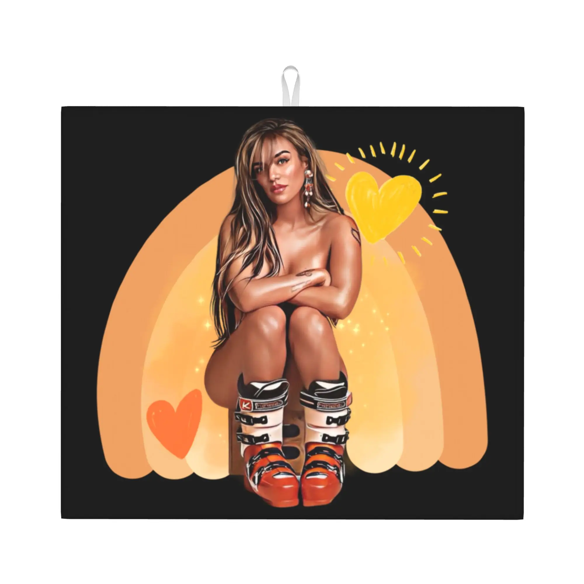 Colombian Music Singer Karol G Tropicoqueta Non Slip Kitchen Counter Protector Mat Barware Tableware Drying Mat For Kitchen