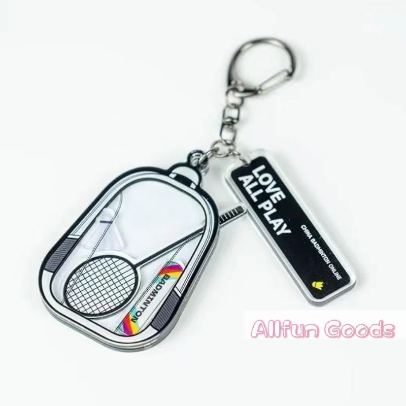 Creative Mini 3D Badminton Racket Balls Charms Keychains Sport Souvenir Bag Keyrings Car Trinket Accessories Key Holder Gift