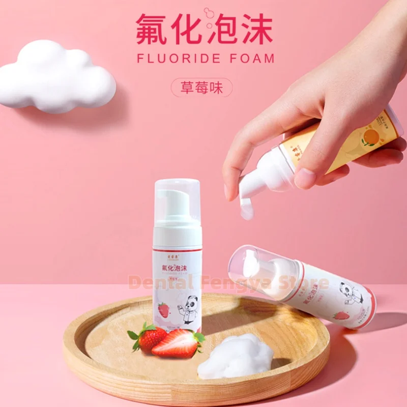125ml I-Rehealth Dental Fluoride Foam Strawberry Flavor Anti-Cavity Teeth Fluoridation Foam Prevent Tooth Decay With Foam Tray