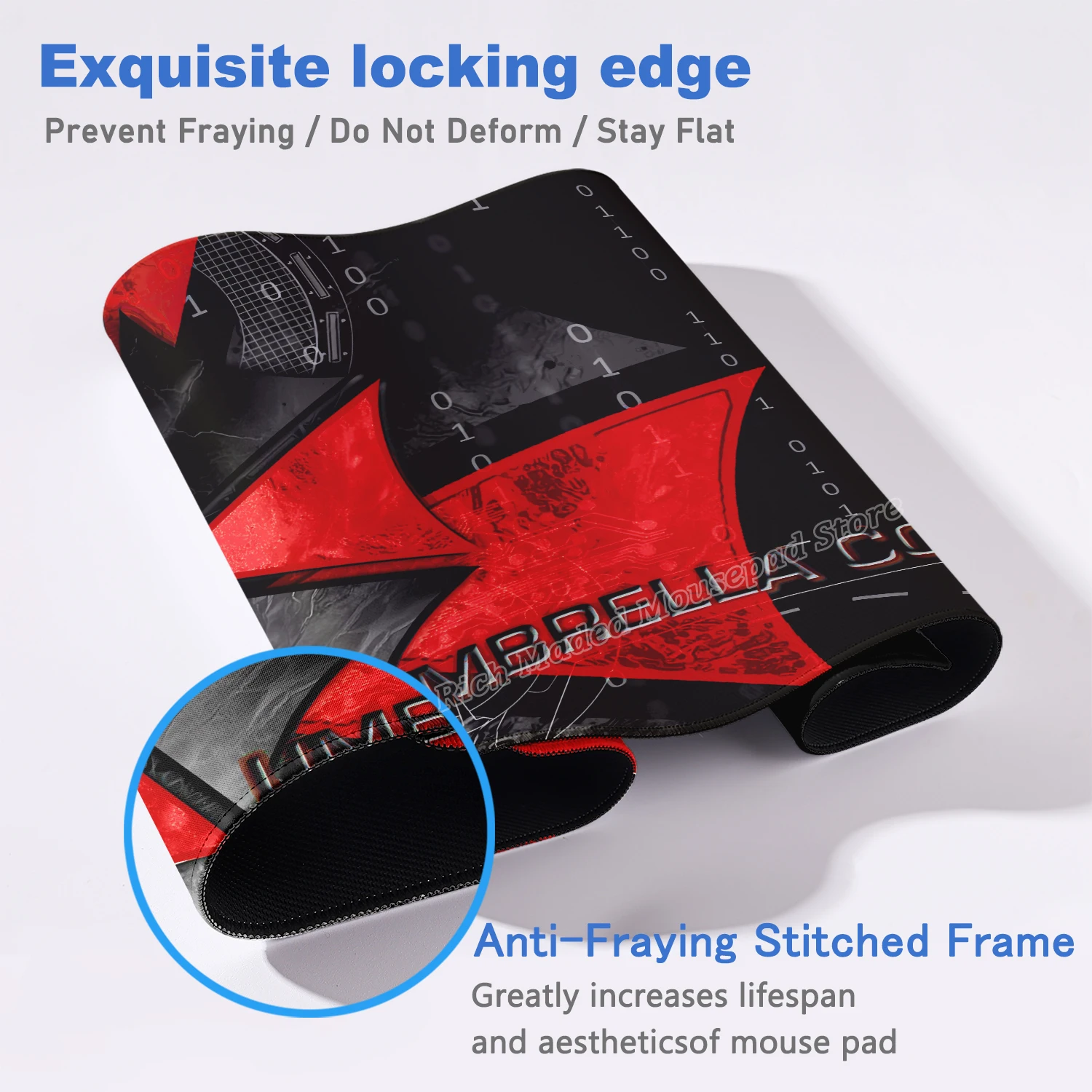 Spiel-Mauspad, R-Resident Evil 4, Mauspad, große Schreibtischunterlage, Tastatur, Büro, Tischunterlage, Gummi, Gamer-Matten, PC, rutschfestes Schreibtischzubehör