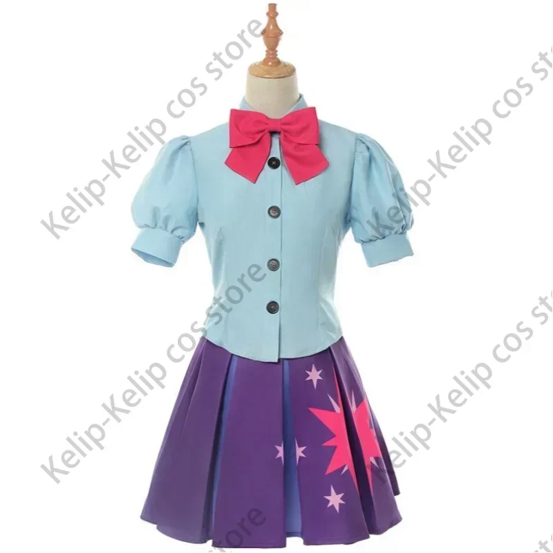 Twilight Sparkle Costume Human Dress Cosplay Costume Sailor Shirt Short Dress Halloween Carnival Party Uniform Set