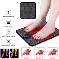 19 Levels 8 Modes EMS Electric Foot Massager Mat Tens Muscle Stimulator Foldable Foot Cushion Pad Pulse Acupuncture Pain Relief