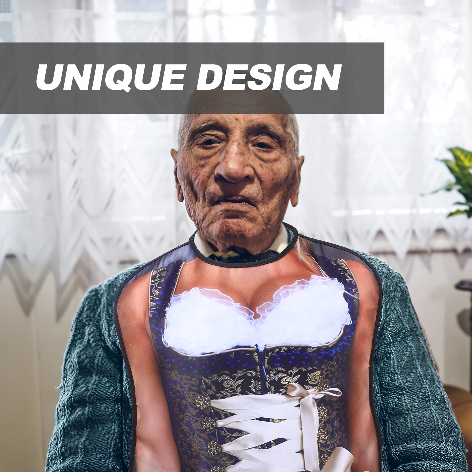 

Leak Proof Adult Bib Reusable Waterproof Stain Resistant Large Household Clothing Protector for Men Women Elderly Dinning