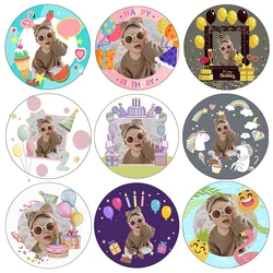 Custom Birthday Stickers Photo Name Baby Shower Stickers Children Festival Birthday Party Gift DIY Decorations Labels