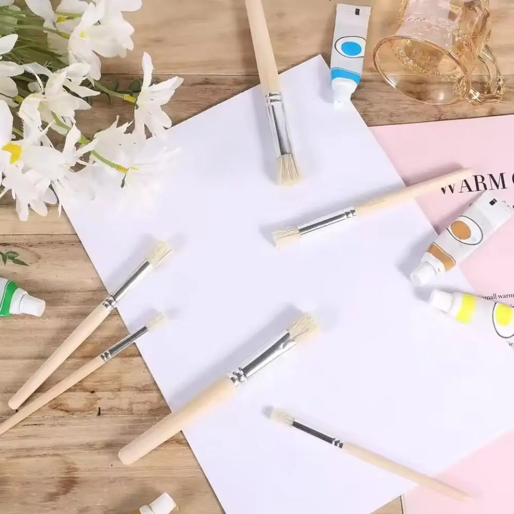 Borstenhaar Holzgriff Schablone Pinsel DIY Handwerk Professionelle Malpinsel Aquarell Öl und Acryl Malerei Stift