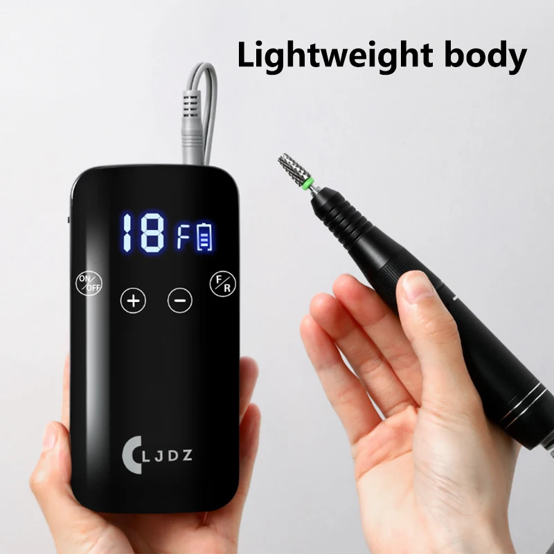Profissional 35000rpm elétrica portátil máquina de broca do prego recarregável baixo ruído lixadeira arquivo para manicure ferramenta salão beleza