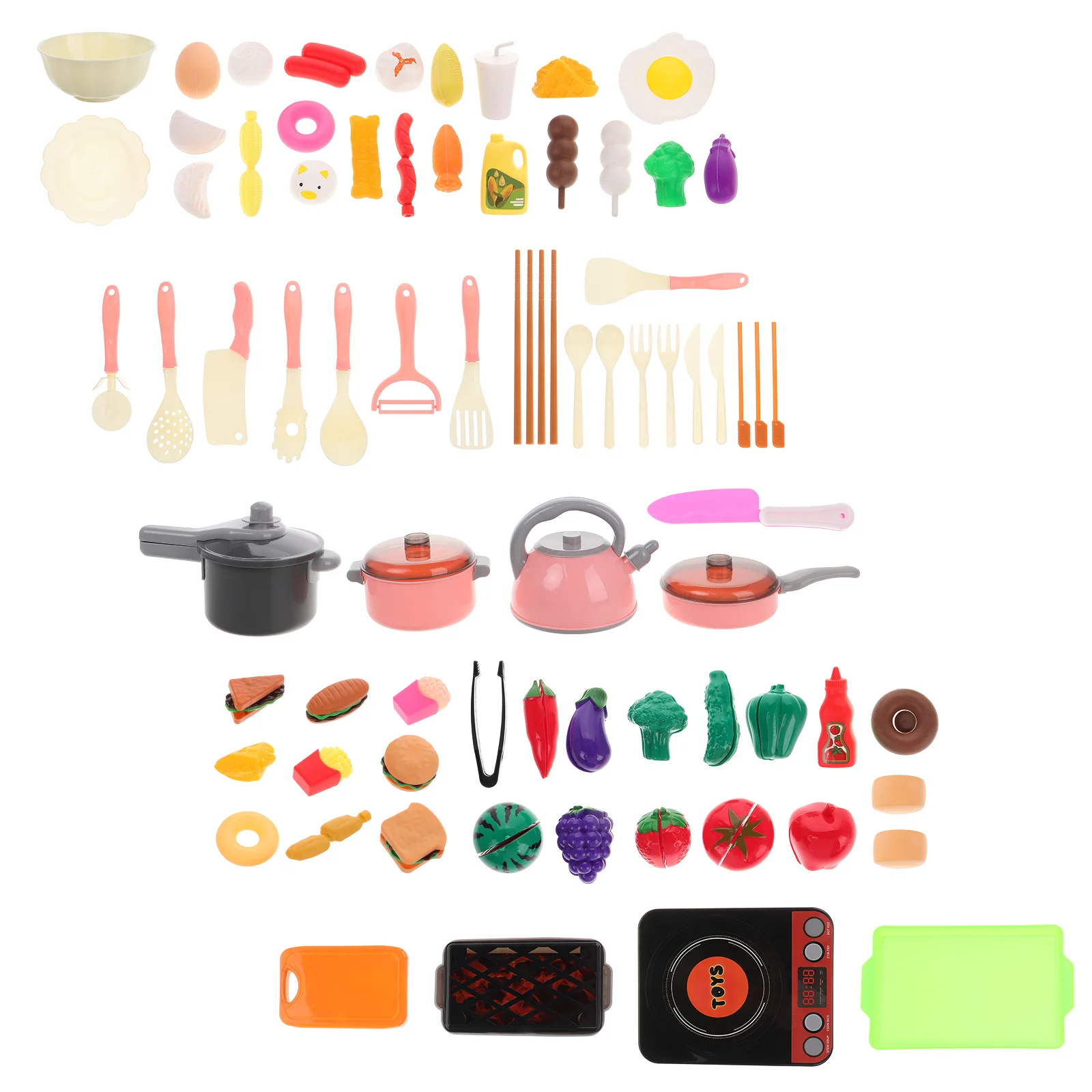 Children's Kitchen Toys Pretend Chef Kids Play Cooking Food Plastic Fake Vegetable Toddler Tools Playset Baking