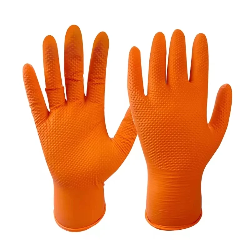 100Pcs Per Box Mechanical Nitrile Gloves Blue Black Pink General Purpose 8 Mil Textured Gloves Sizes S-XXL Customizable