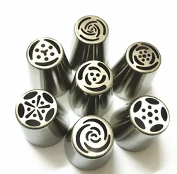 Dropshiping 8PCS Stainless Steel Russian Tulip Icing Piping Nozzles Pastry Decorating Tips Cake Cupcake Decorator Rose