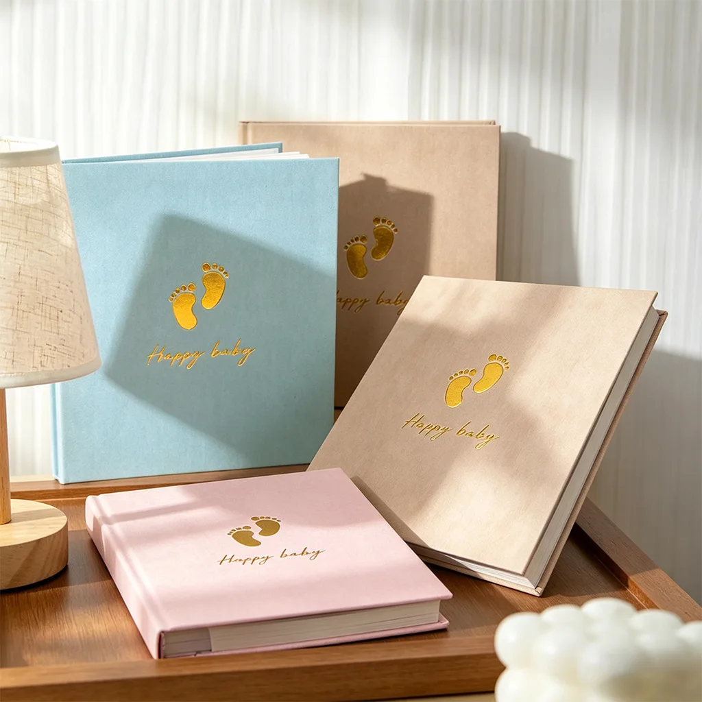 16 Inch Velvet Gold Foil Rose DIY Photo Album 40 Pages, Self Adhesive Sticky Page Love Memory Album for Anniversary Wedding Gift