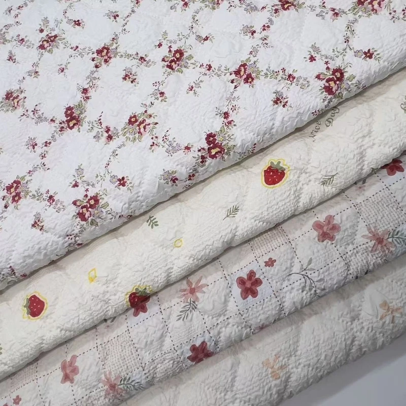 1meter Quilted Cotton Fabric Quilting Cosplay Fabric قماش قطن للخياطه Wrinkled Quilted Plaid Polyester Pongee Fabric for Sewing