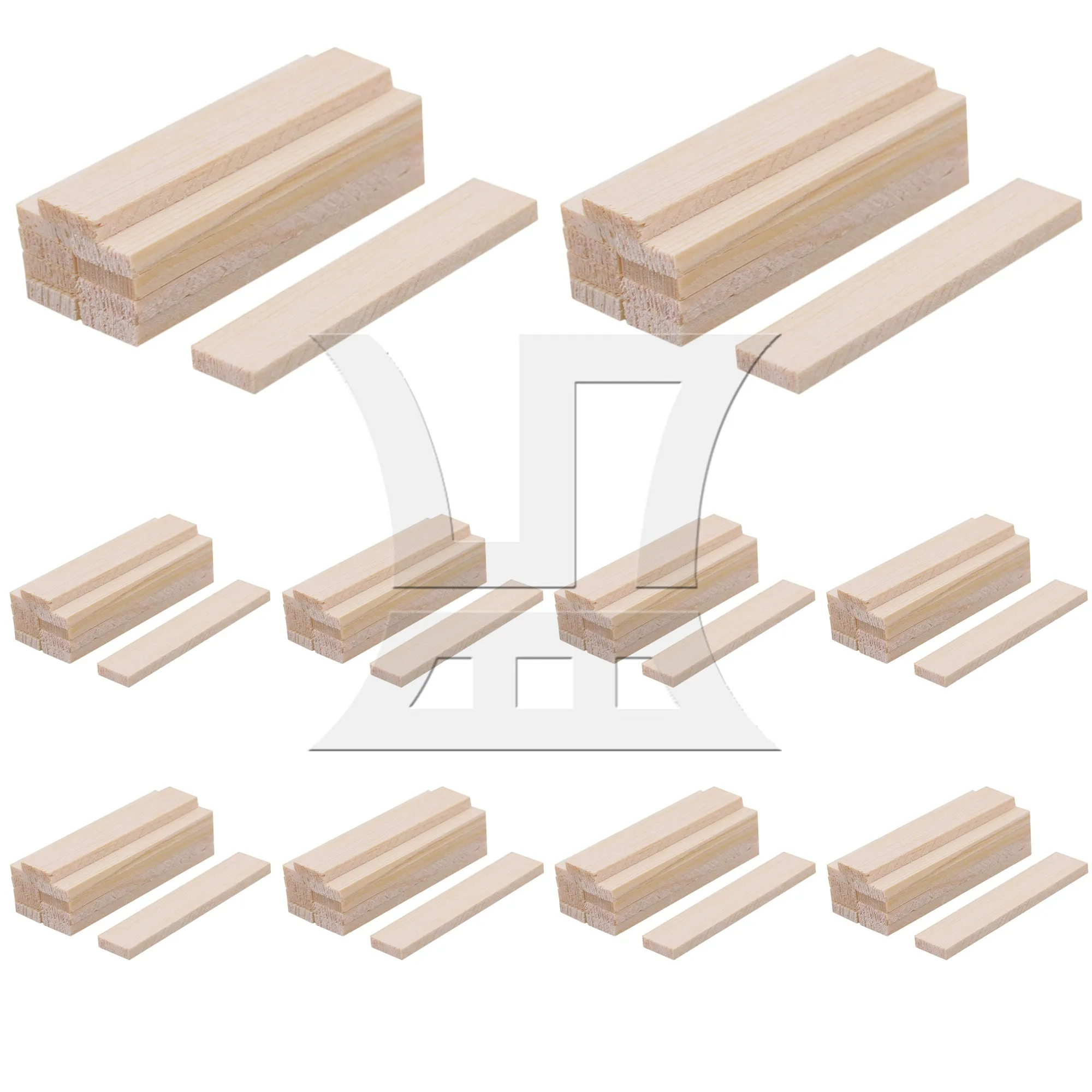 100 peças varas de madeira de bambu de 2 polegadas para modelo de barco de aeronave doméstica