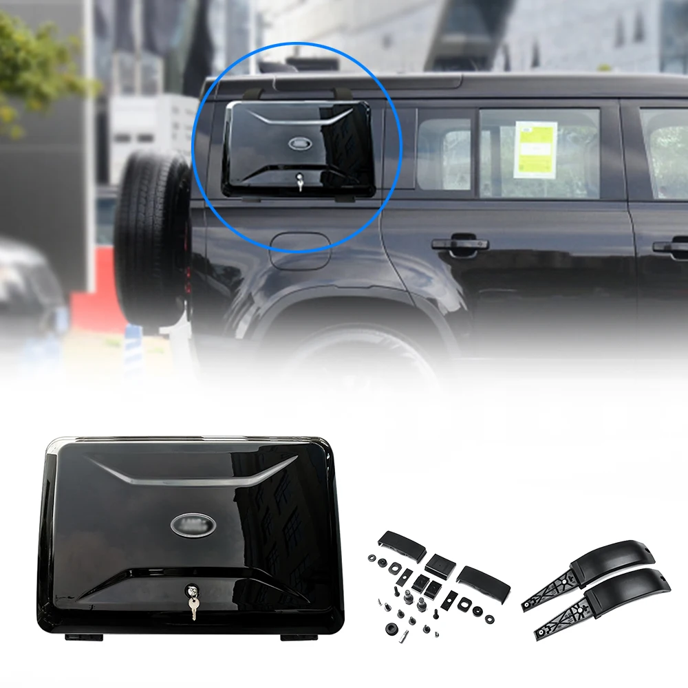 

Side Storage Luggage Box Roof Rack for Land Rover Defender 2020 2021 2022 Roof Boxes Ladder Rail Parts Accessories