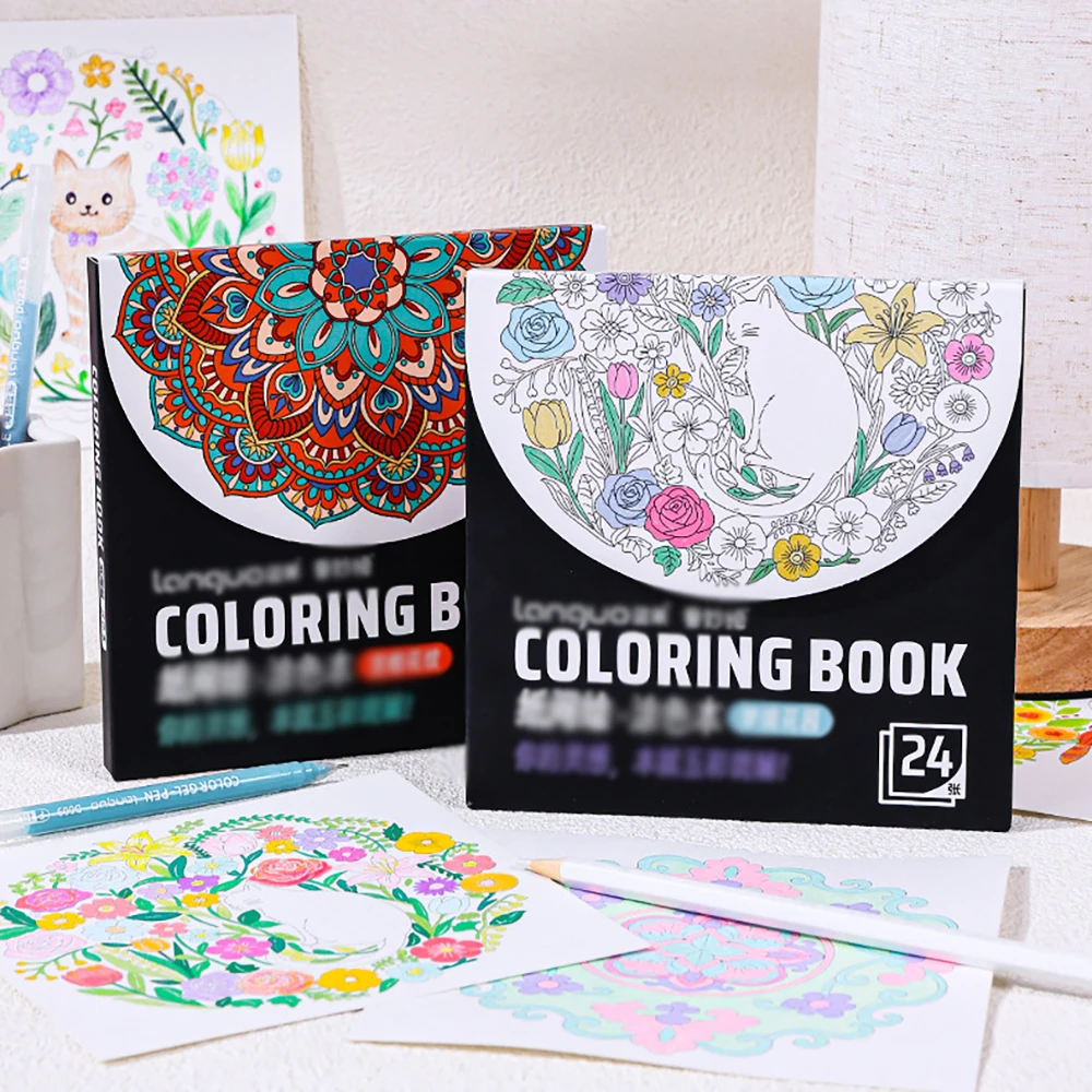 24 sheets graffiti notebook line drawing thick line draft coloring notebook fun graffiti coloring decompression painting