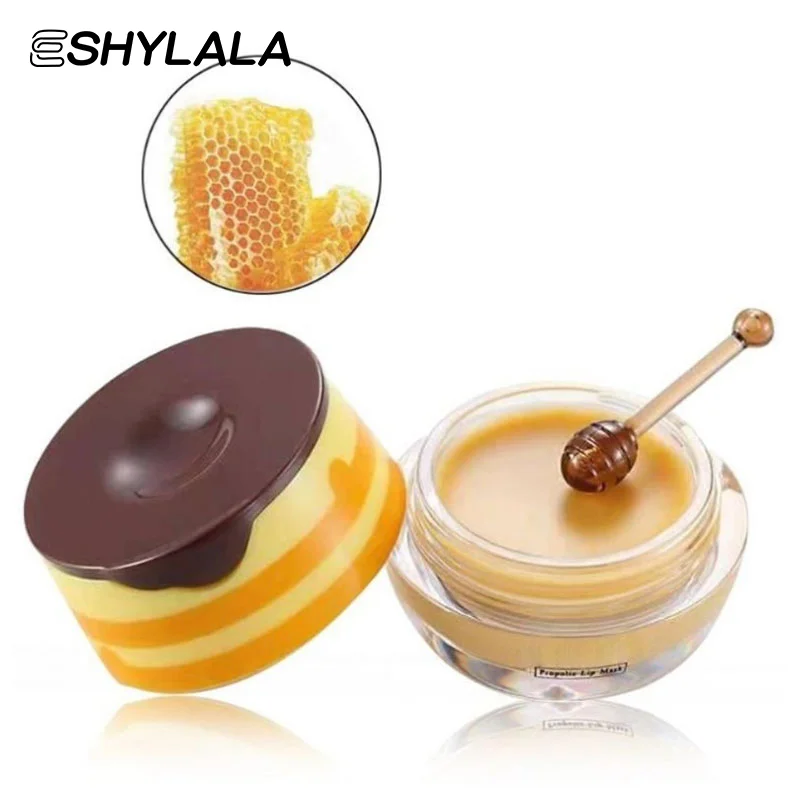 Balsamo per labbra al miele dell'orso Barattolo di miele carino Maschera per labbra per dormire Idratante Idratante
