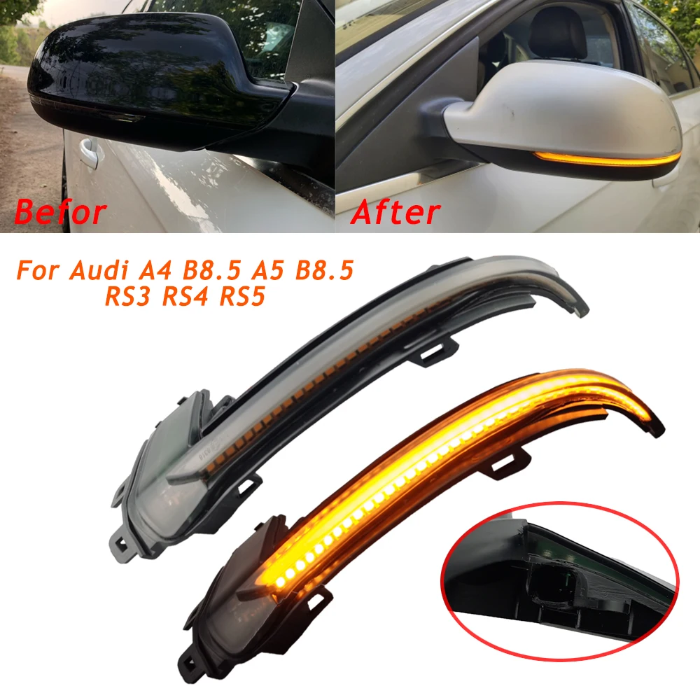 Sequential Dynamic Scroll LED Turn Signal Rearview Mirror Blinker Indicator Lamp For Audi A3 8P B8.5 2010 2011 2012 2013