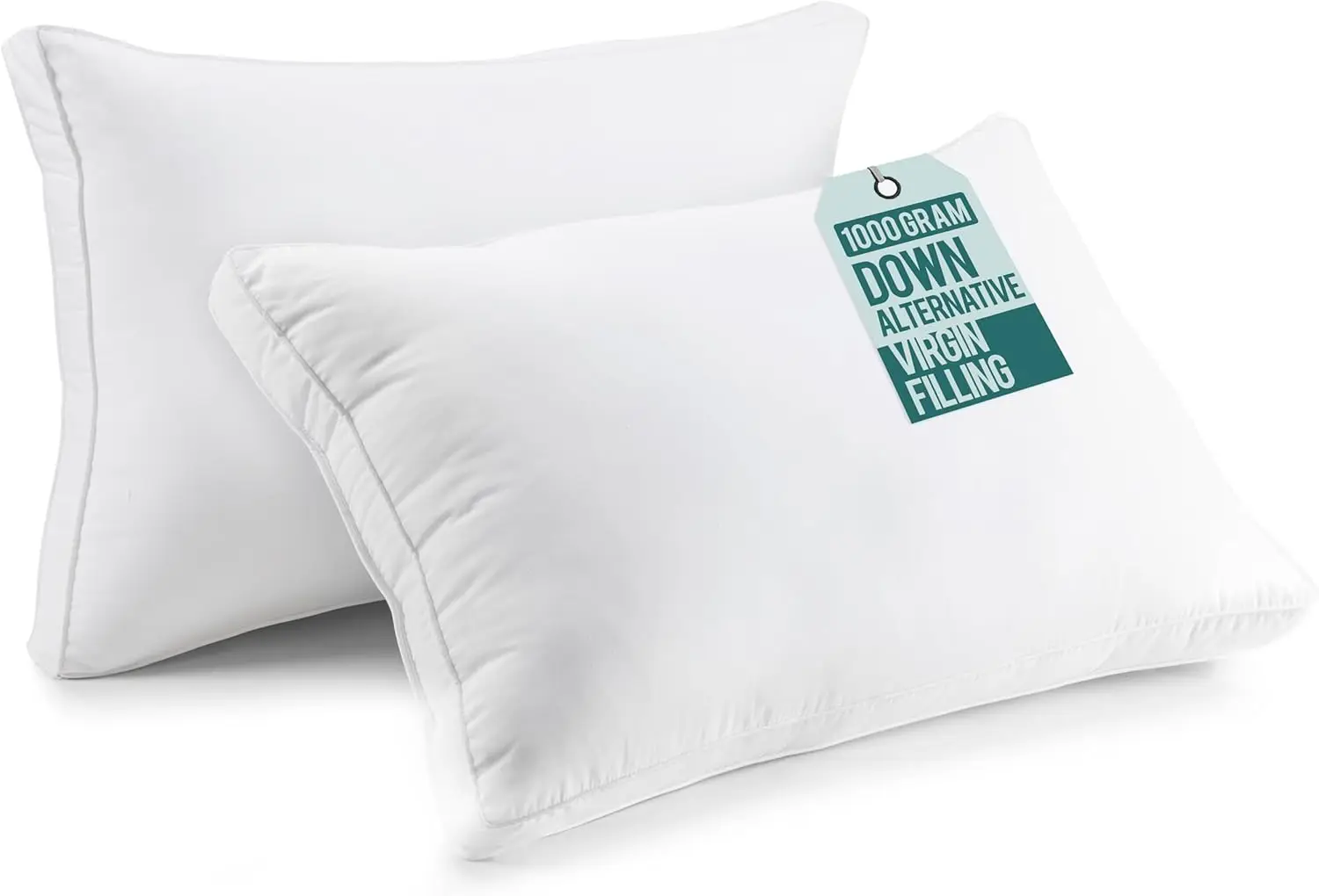 

Down Alternative Bed Pillows for Sleeping Queen Size Set of 2, Soft & Fluffy Cooling Pillow with Gusseted Design for Back