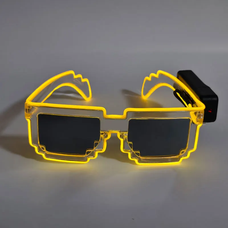 Mosaic LED Glasses Wireless LED Glasses for Halloween Party Funny Neon Bar DJ Disco Rave Shades Flashing Sunglasses