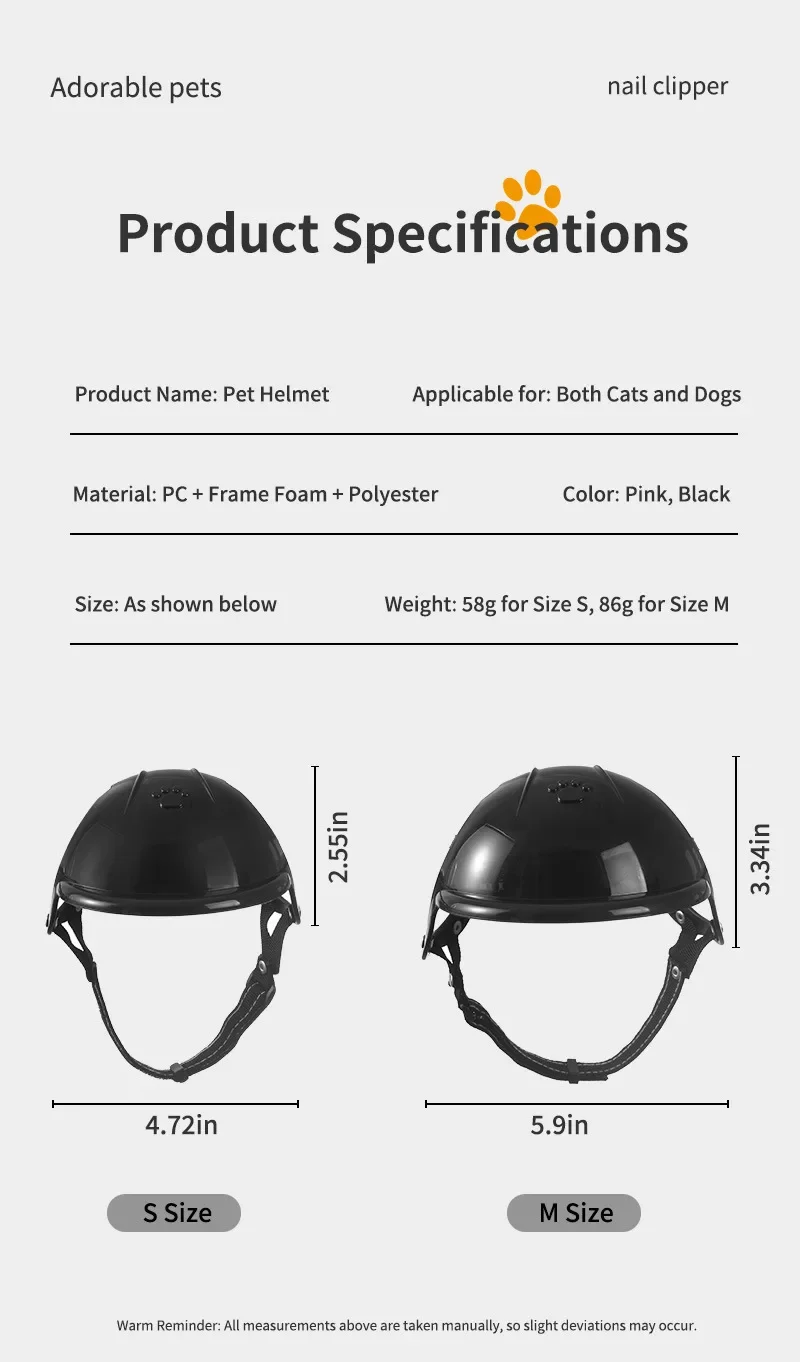 Rosa Haustierhelm für Hunde und Katzen, Motorrad- und Fahrrad-Sicherheitskopfbedeckung, Outdoor-Sportzubehör mit Verstellbarem Riemen – Detail 2
