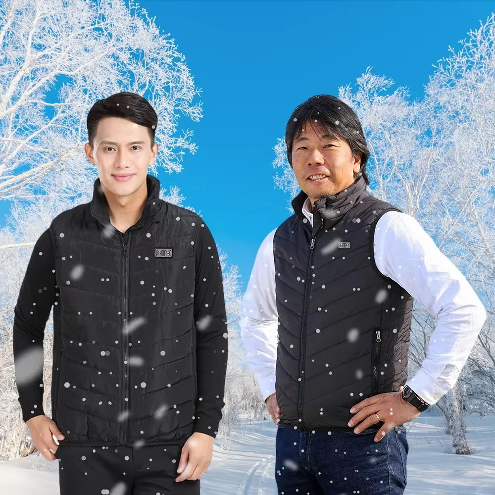 Men USB Infrared 11 Areas Heating Vest Jacket Men Women USB Electric Heating Jacket Sleeveless Waistcoat Thermal Warm Clothes