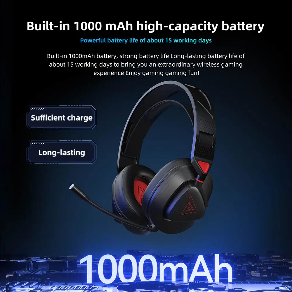 TAIDU THS318 Gaming Headset Wireless Bluetooth 5.3 With Microphone fone de ouvido sem fio 1000mAh Headphones Gamer Choice For PC