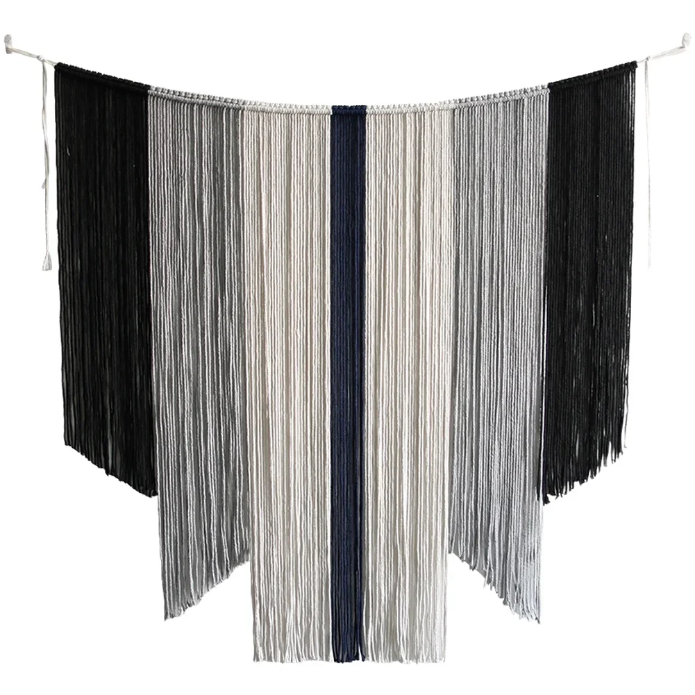 

Настенный гобелен в стиле бохо из хлопка в стиле макраме с бахромой, декор из хлопковой веревки ручной работы для гостиной и спальни, художественное тепло