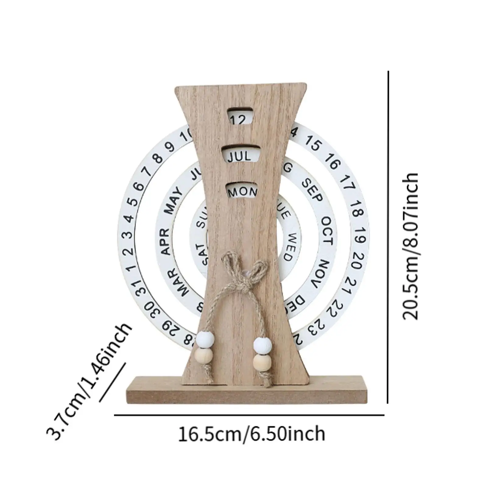 Table Calendar Indoor Gift Reusable for Home Decor Multifunctional Figurine