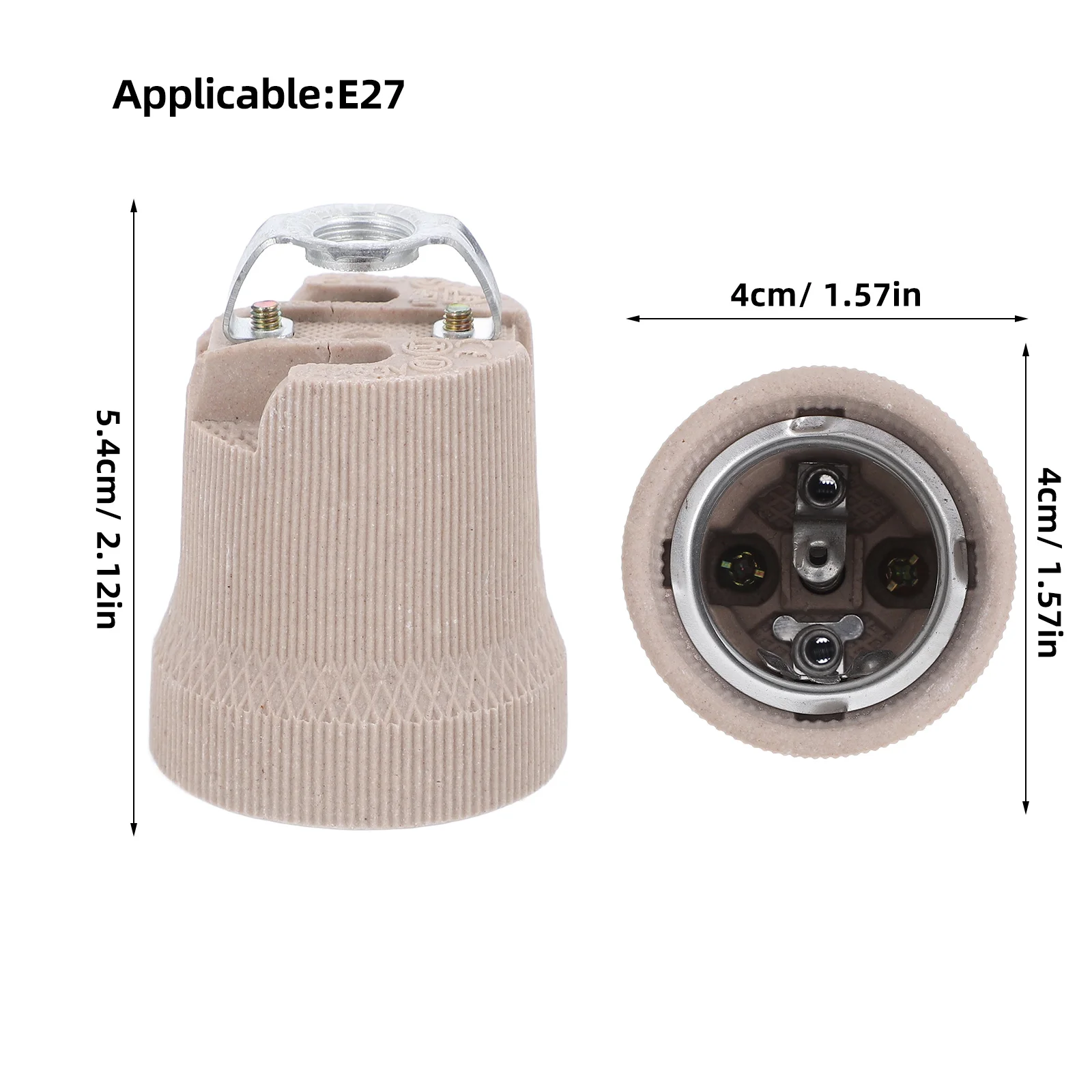 4Pcs Ceramic Light Bulb Socket E27 Base Screw Type Lamp Holder for Ceiling Mounting Easy Installation Bulb Base