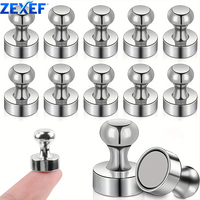 ZEXEF 3-12Pcs Strong Neodymium Magnetic Pushpins Sucker Thumbtack Durable Steel Magnet Push Pin for Refrigerator Whiteboard