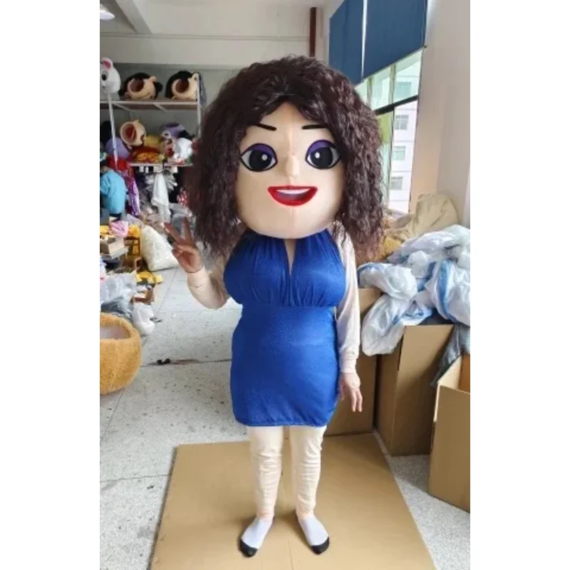 

CyCosplay Cartoon Blonde woman curly hair girl Mascot Costume Advertising ceremony Fancy Dress Party Animal carnival perform pro