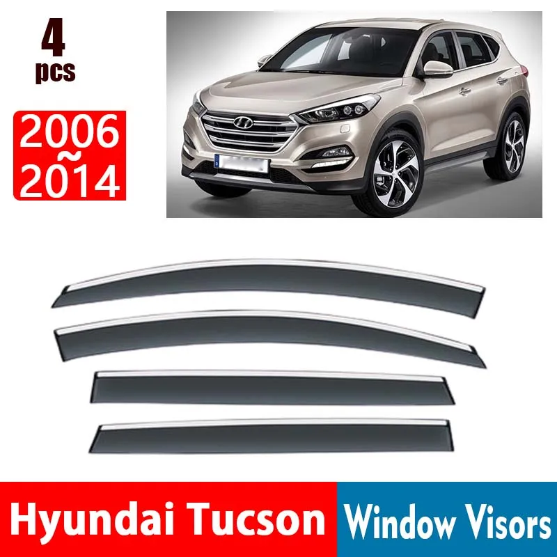 

FOR Hyundai Tucson 2006-2014 Window Visors Rain Guard Windows Rain Cover Deflector Awning Shield Vent Guard Shade Cover Trim