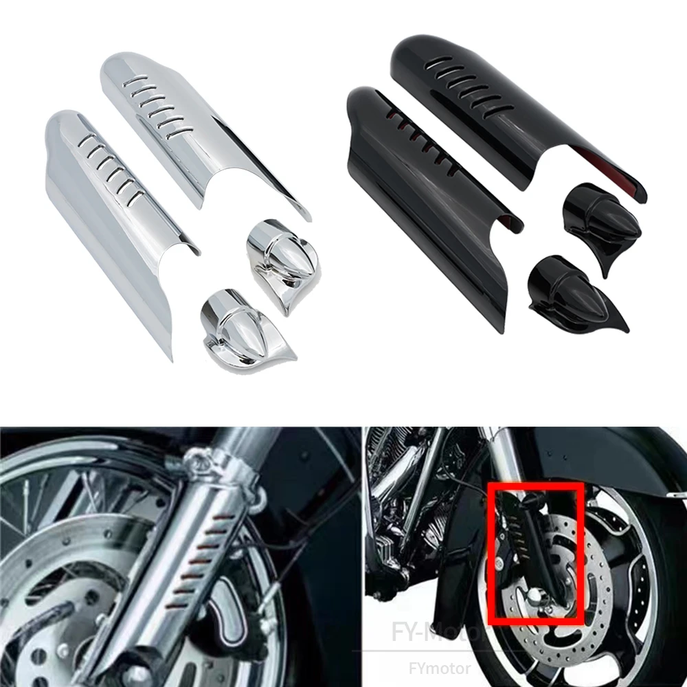 Motorcycle Lower Fork Leg Cover Guard Deflector Shield Fit For Harley Touring Road King Electra Glide FLHT FLH FLTR 2000-2013