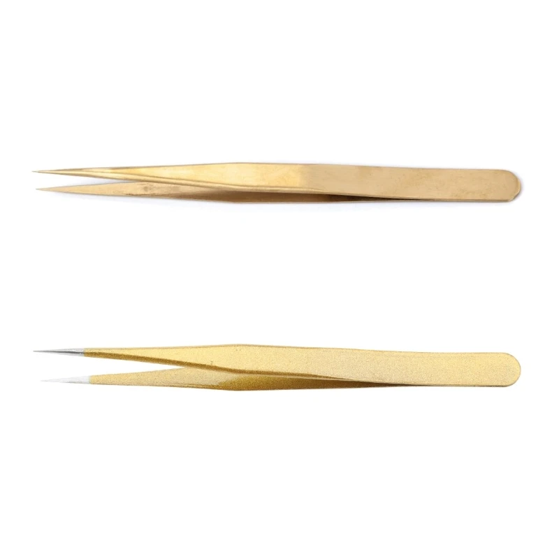 Gold Eyelash Extension Tweezer for Volume Lash Extension Stainless Steel Eyelash