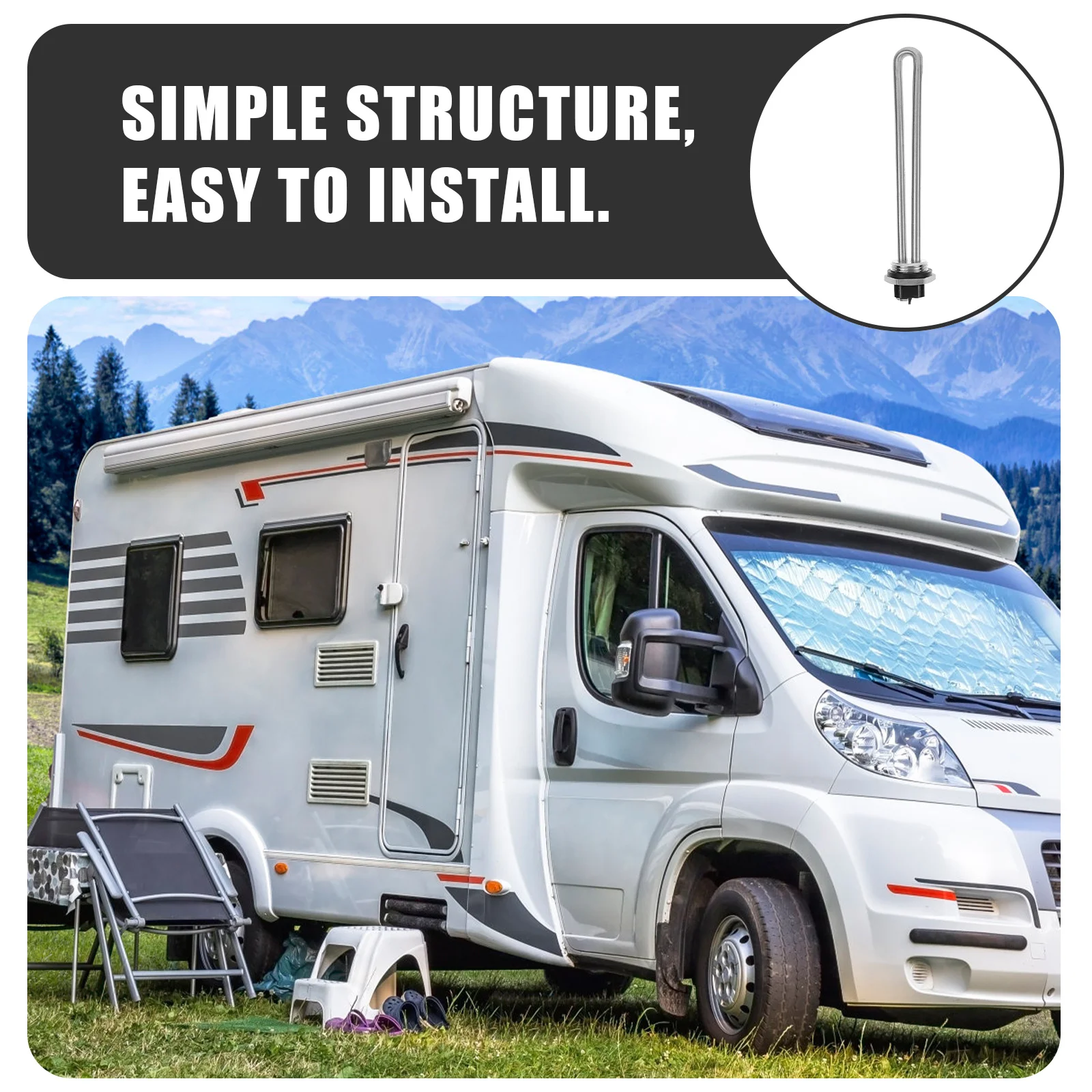 

Электрический нагревательный элемент из нержавеющей стали 316 для водонагревателя автодома/кемпера, сменный стержень для подогрева воды в прицепе