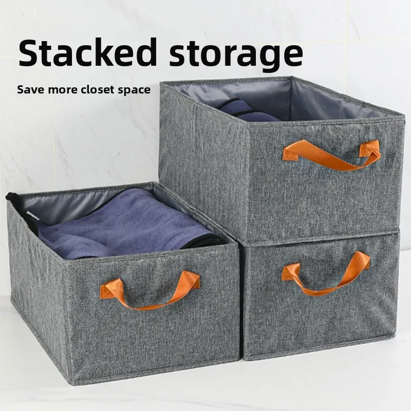 

Bedroom cotton-linen cationic fabric storage box, home daily use movable storage box, large-capacity drawer storage box