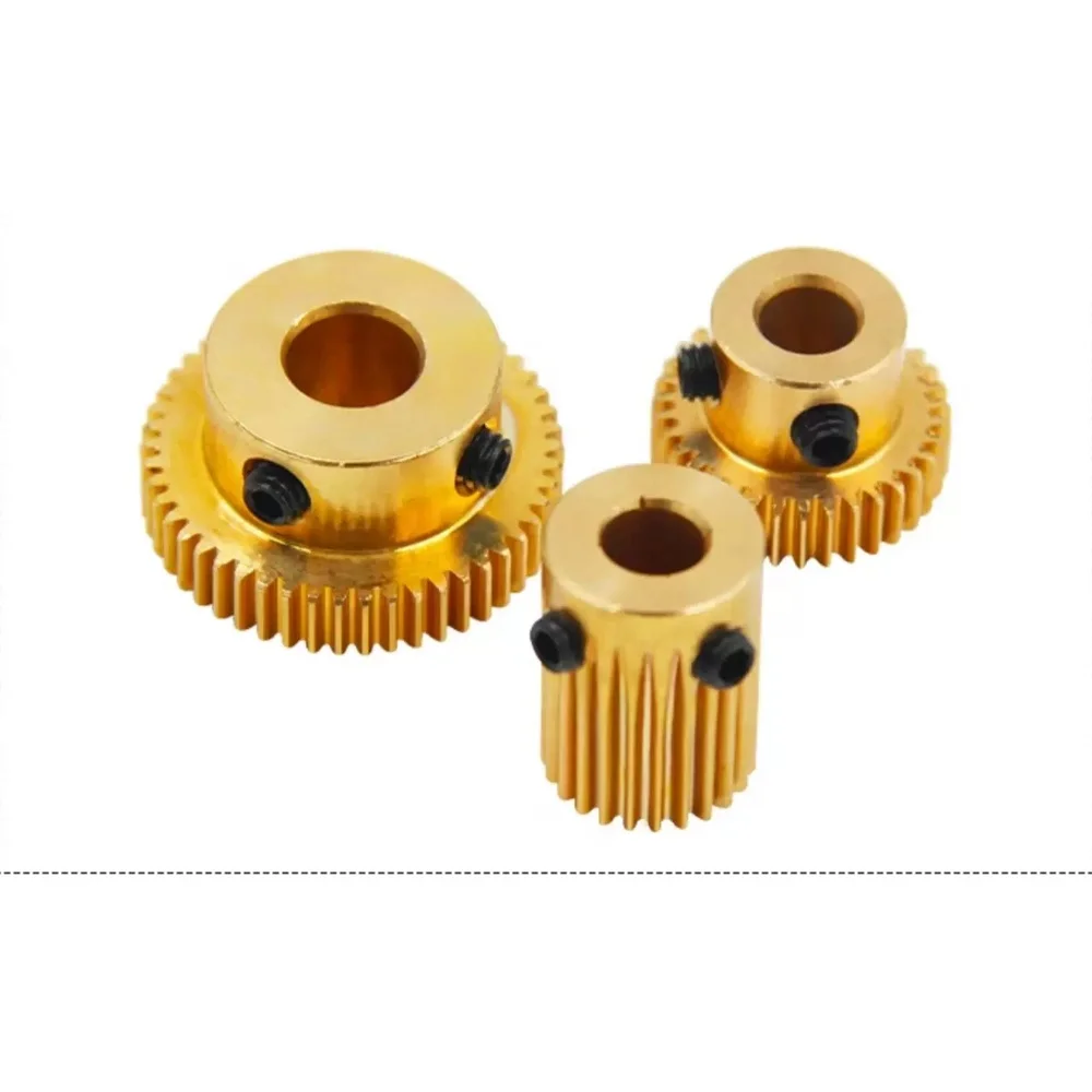 1Pcs 0.5M 20T-60T Spur Gear Brass Pinion Step Gear 0.5 Mod 20 Teeth - 60 Teeth Bore 4/5/6/6.35/7/8/10/12/14/15mm