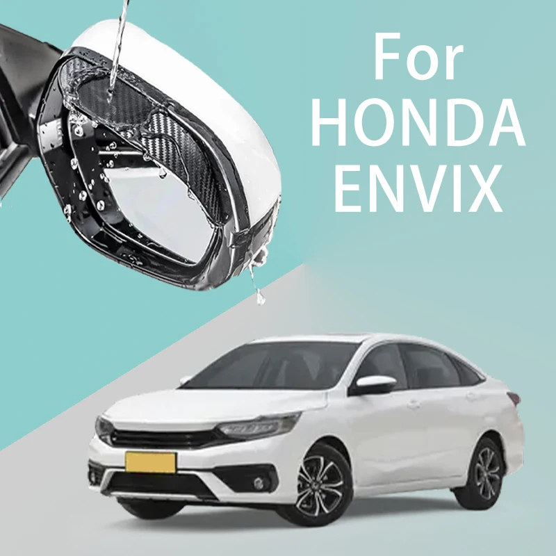 For HONDA ENVIX car rearview mirror rain brow thickened carbon fiber texture rearview mirror rain brow