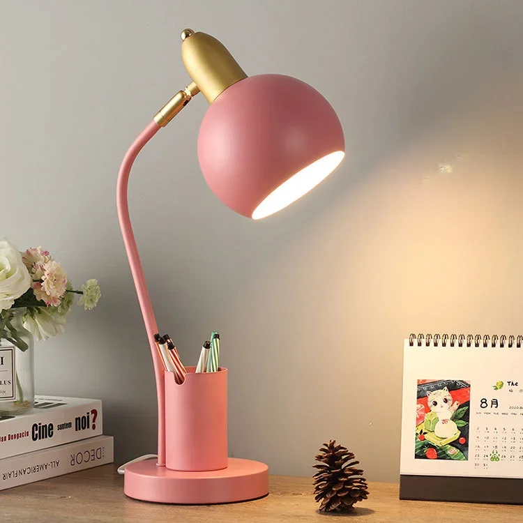 Nordic Plug In Creative Pen Holder Desk Lamp Eye Protection Desk Student Dormitory Bedroom Ins Bedhead Reading Light