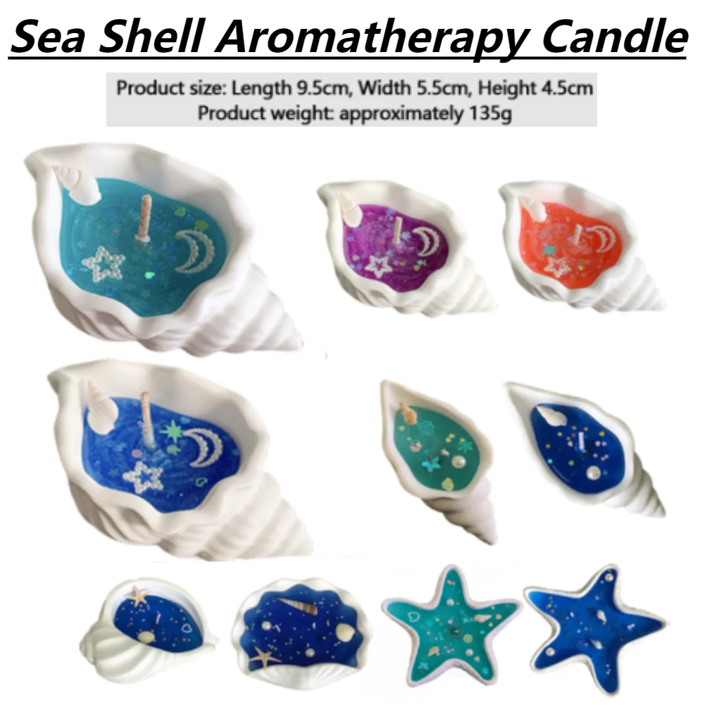 Ocean Shell Scented Candle Handmade Scented Candle Long Lasting Scented Aromatherapy Candle Ocean Themed Candles for Home Decor