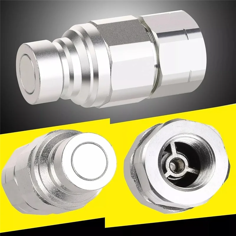 AB43-1Sets Hydraulic Quick Connect Couplers 1/2Inch SAE Flat Face For Skid Steer Bobcat