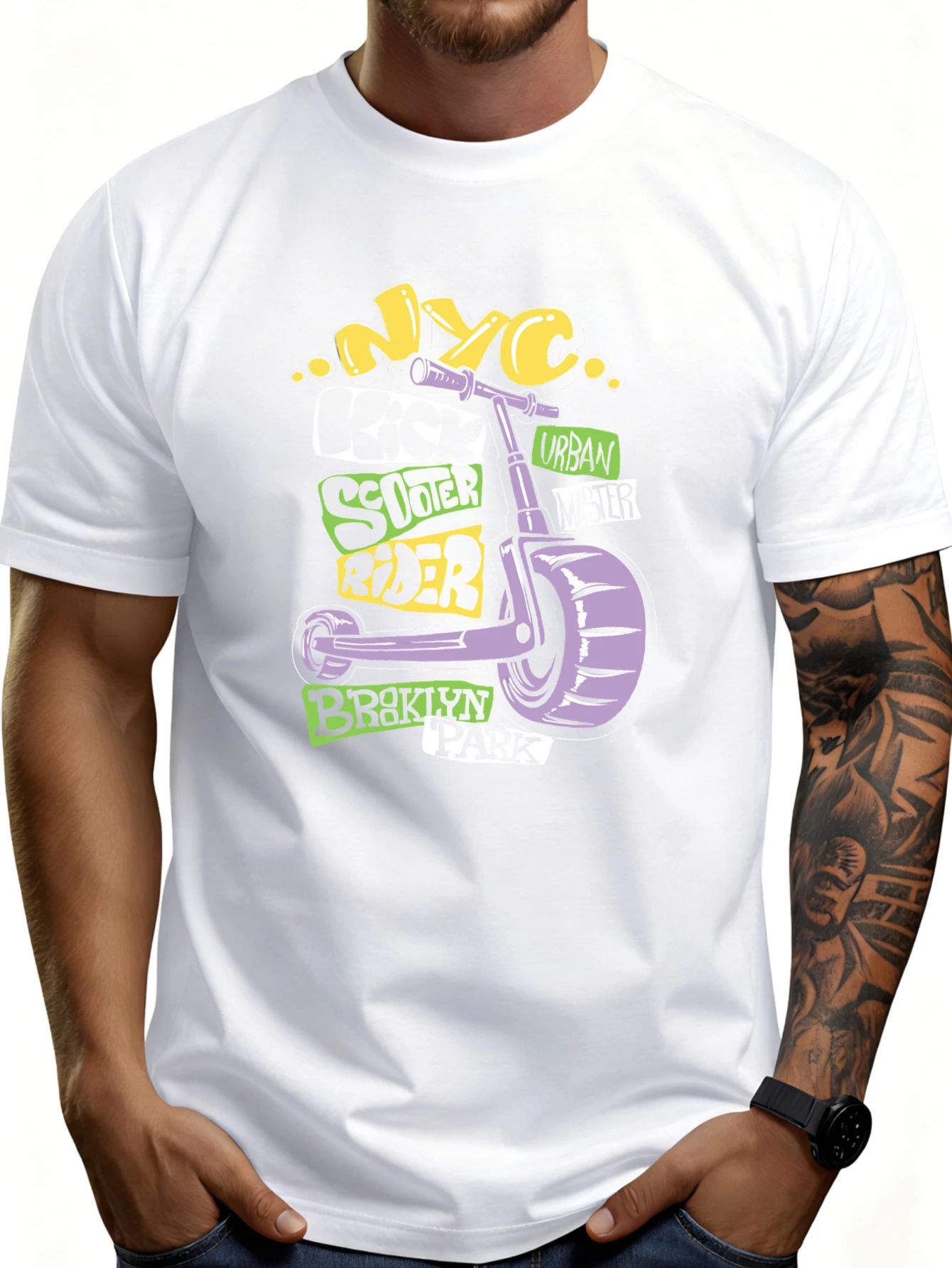 Street Style New York Fashion - T-shirt décontracté pour homme style streetwear