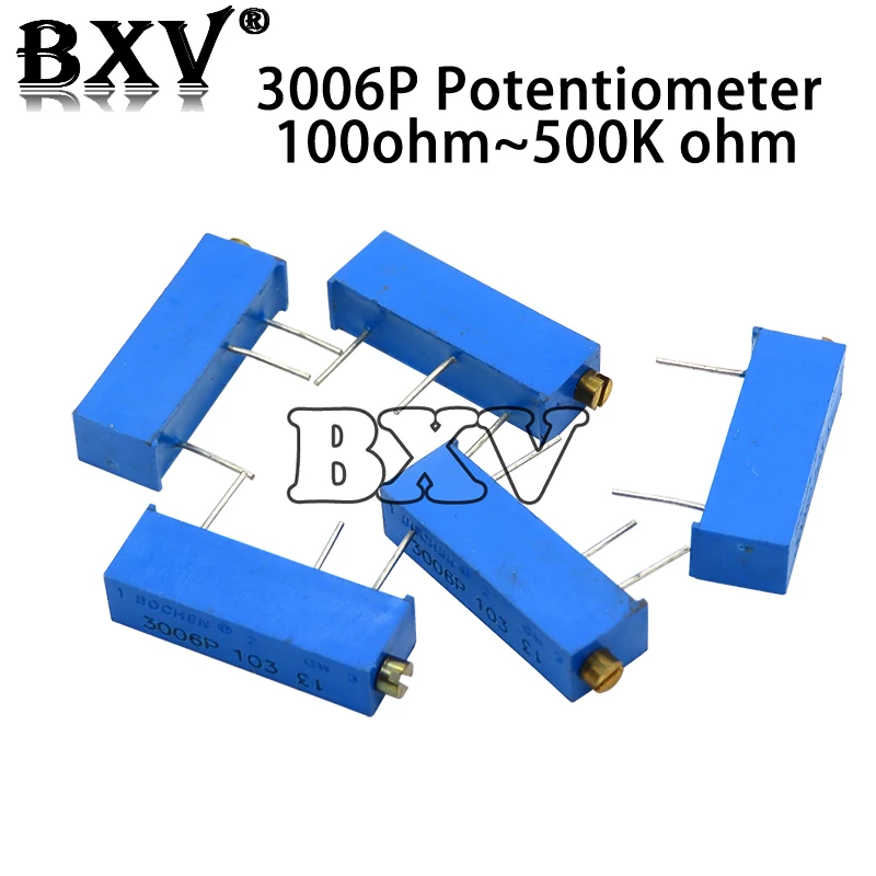

10 шт./лот, новый 3006P, 100 Ом ~ 500 кОм, резистор потенциометра триммера 1 К 2 К 5 К 10 К 20 К 50 К 100 К 200 К 500 К 1 м 100R 200R 500R
