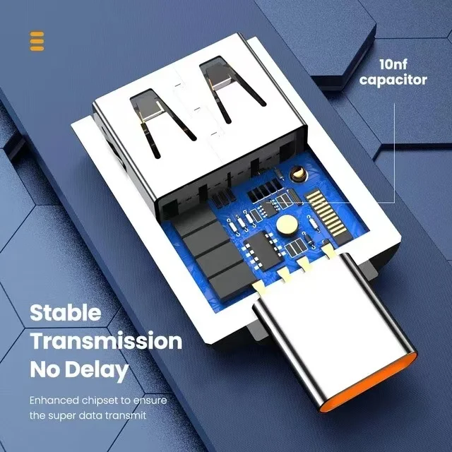 10A OTG USB 3.0 To Type C Adapter USB Female To Type c Male Fast Charging adapter OTG USB C For Xiaomi Samsung Laptop PC, image 3