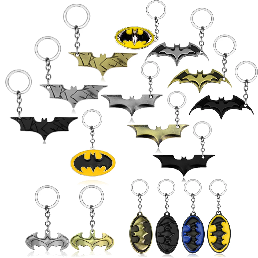 Bat Men Anime Movie Keychain Creative Keychain Alloy Metal Men Car Keyring Brother Men Boy Gift Keychain ﻿