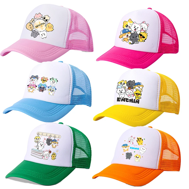 

Kpop ENHYPEN Baseball Cap Cartoon Sun Hat Parent Children Casual Outdoor Hats Fashion Peaked Cap Kids Hats ENHYPEN Merchandise