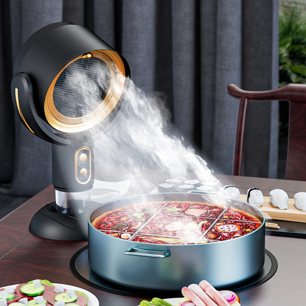 New Desktop Range Hood Mini Suction Extractor Hood USB Charging Angle-adjustable Camping Picnic Hot Pot Range Hood Kitchen Hood