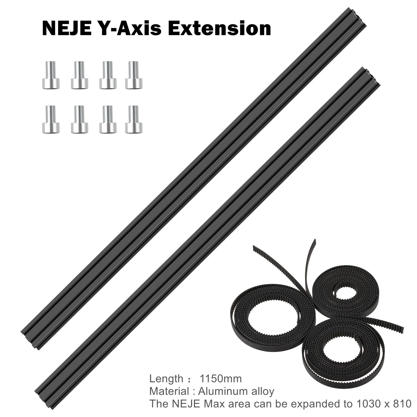 

NEJE 1150mm Black Aluminum Profile Rail for NEJE 3 Max, NEJE 3 Pro, NEJE 2S Max Laser Engraver Y-Axis Extension Tool