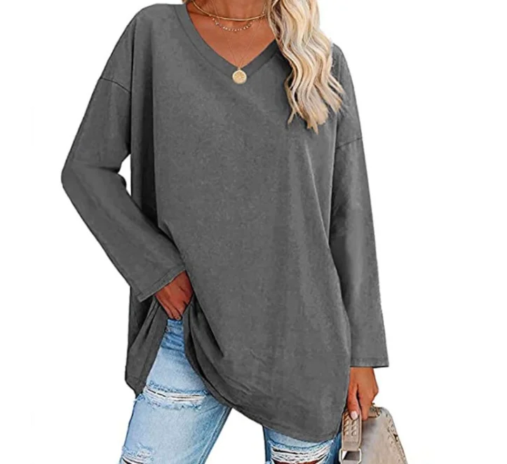 Frauen Langarm T-Shirt Frühling Herbst solide Slim Fit Freizeit hemden weibliche Pullover Basic T-Shirt y2k Kleidung Streetwear Crop Tops – Detail 13