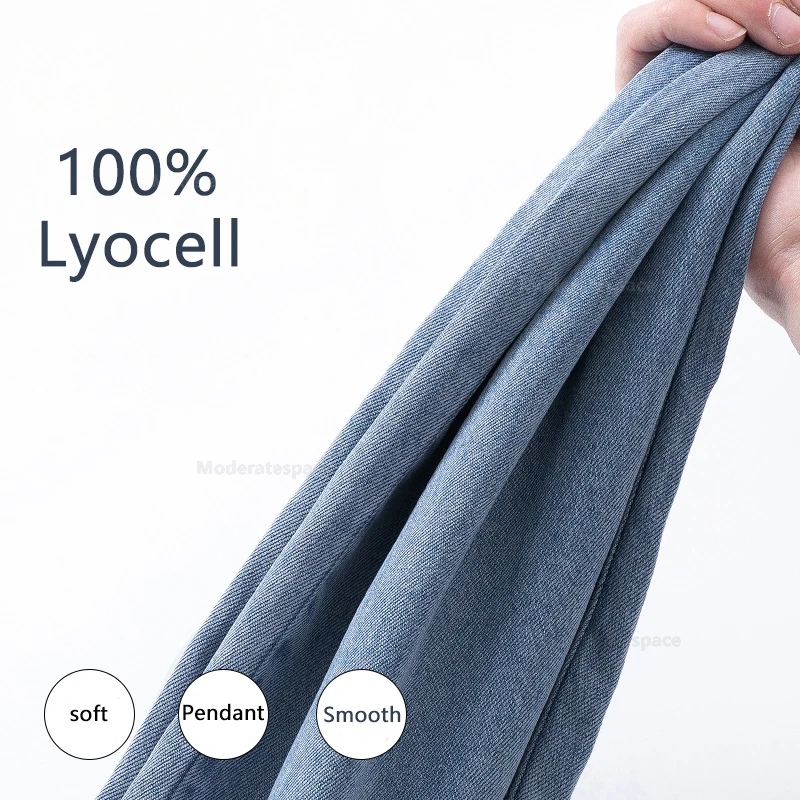 Summer 100% Lyocell Cozy Jeans Men Soft Fabric Elastic Waist Denim Trousers Male Clothes Korea Baggy Straight Casual Pants